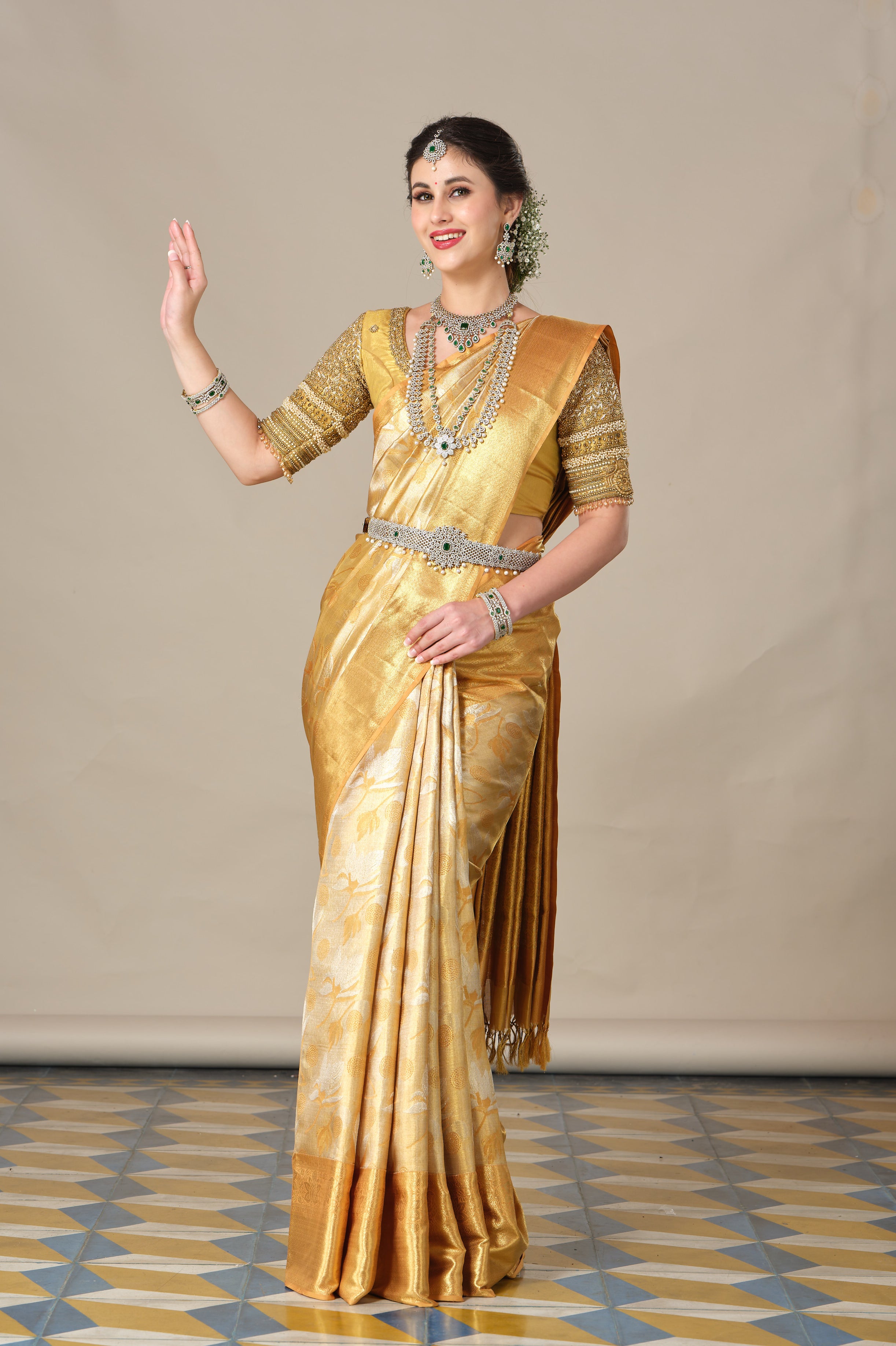Elegant Striped Cotton Saree Secondary image